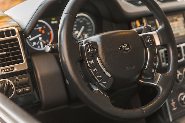 a-black-leather-land-rover-steering-wheel